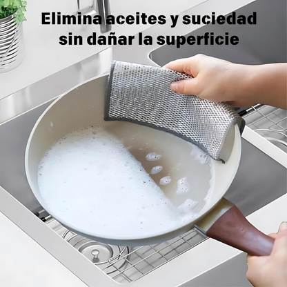 Fregamax® Combo de 5 paños metalicos 🧼