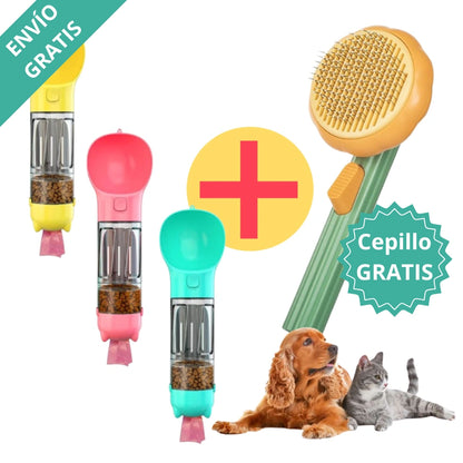 🐶Bebedero Multifuncional 4 en 1 + Cepillo Removedor Pelo🐱