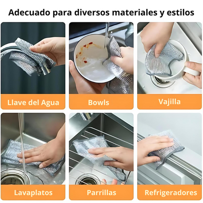 Fregamax® Combo de 5 paños metalicos 🧼
