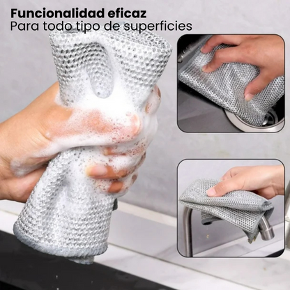 Fregamax® Combo de 5 paños metalicos 🧼