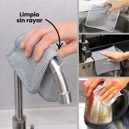 Fregamax® Combo de 5 paños metalicos 🧼